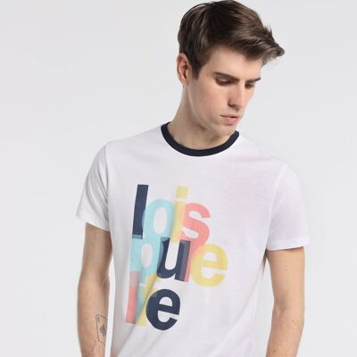 LOIS JEANS – Kurzarm-T-Shirt mit Kontrastkragen Lois Pure Life|120943