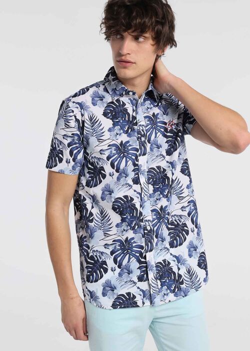 SIX VALVES - Shirt short sleeve Tropical Water Denim | Confort