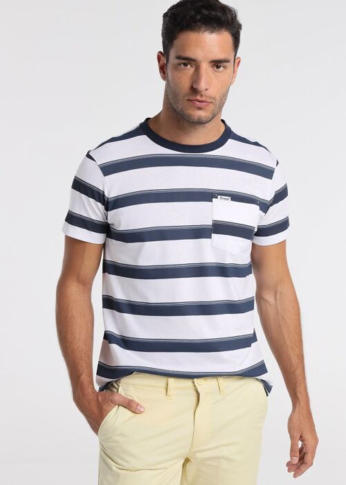 BENDORFF - T-shirt short sleeve Woven Stripe with Pocket | Comfort