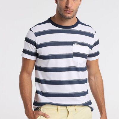 BENDORFF - T-Shirt Kurzarm Woven Stripe mit Tasche | Komfort