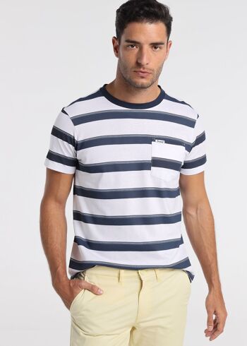 BENDORFF - T-shirt à manches courtes à rayures tissées avec poche | confort 1