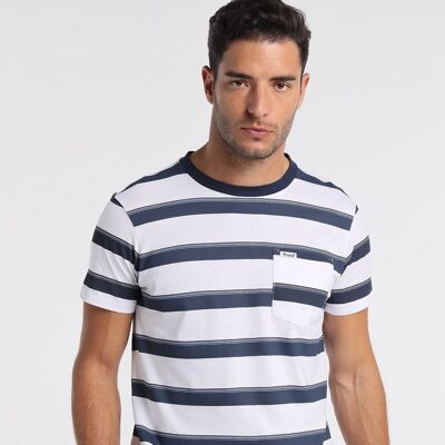 BENDORFF - T-Shirt Kurzarm Woven Stripe mit Tasche | Komfort