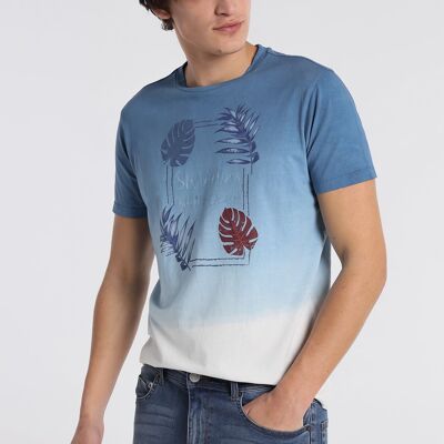 SIX VALVES - Short Sleeve T-Shirt Deep Dye Water Denim |121212