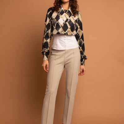 Shirt-type blouse with puffed sleeves - Grenoble - Comfy