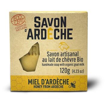 Savon au Lait de Chèvre - Savon Doux Surgras à 7% - Savon Artisanal 100% Naturel - Fabriqué en Ardèche - Pour Visage et Corps - 120g (Miel d'Ardèche) 2