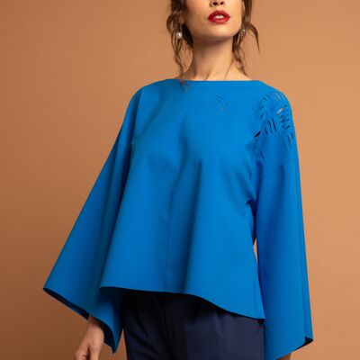 Light blue A-line blouse - Toulouse - Sculpted