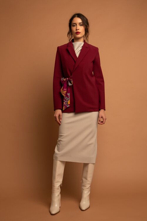 Blazer bordeaux con fiocco - Nimes - Sculpted