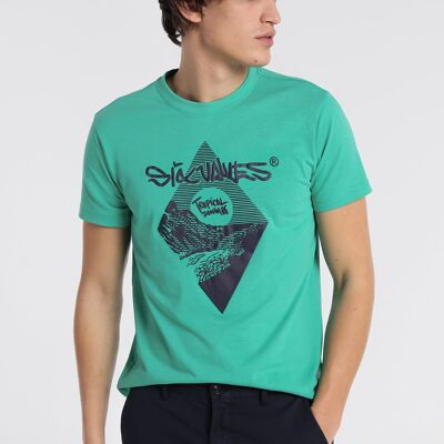 SIX VALVES – Kurzarm-T-Shirt mit tropischer Grafik|121390