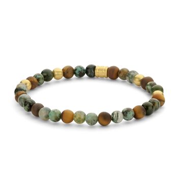 Bracelet de perles de pierres naturelles mélangées vertes 1
