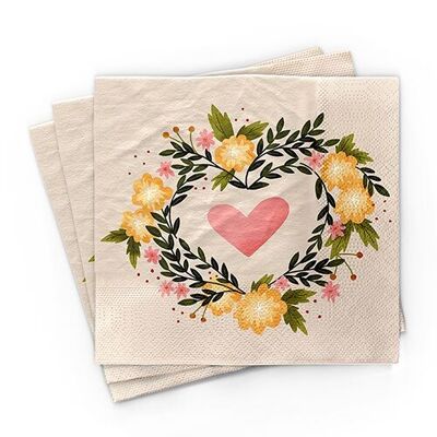 Napkin - Floral heart