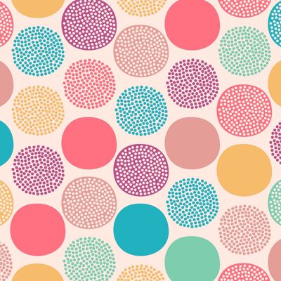 Placemats I Washable placemats - colorful polka pattern