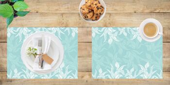 Sets de table I Sets de table lavables - motif floral menthe 3