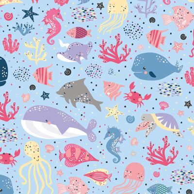Placemats I Washable placemats - Colorful marine world