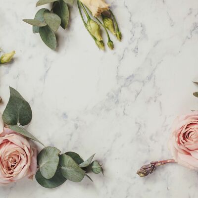 Tischsets I Platzsets abwaschbar - Rosen auf Marmor