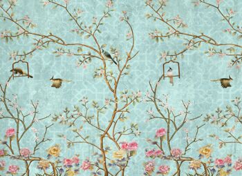 Napperons I Napperons lavables - motif floral vintage avec oiseaux 1
