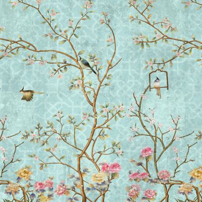 Placemats I Washable placemats - floral vintage motif with birds