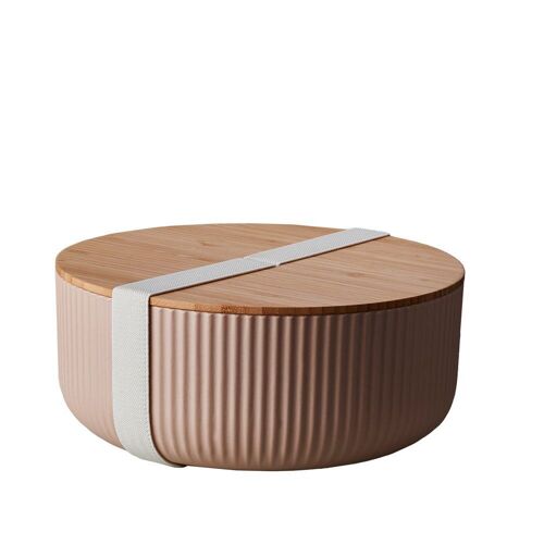 bioloco plant deluxe salad bowl with bamboo lid - desert