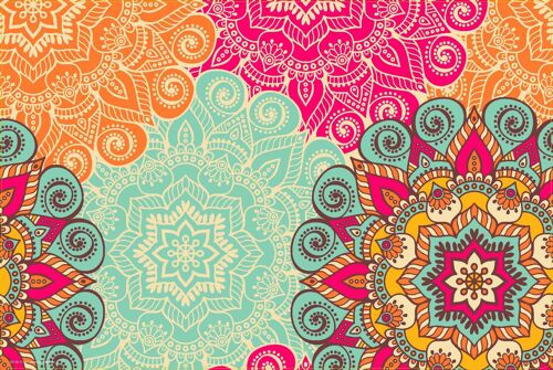 Tischsets I Platzsets abwaschbar - Bunte Mandalas