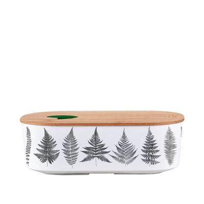 bioloco plant lunchbox oval - black and white leaves