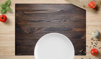 Sets de table I Sets de table lavables - aspect bois marron foncé 2