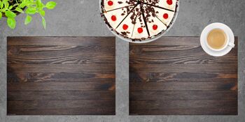 Sets de table I Sets de table lavables - aspect bois marron foncé 3