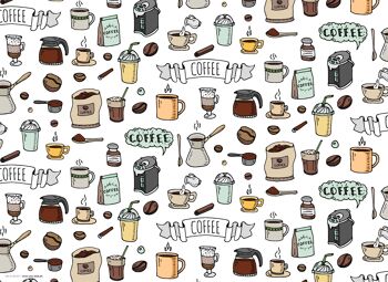Napperons I napperons lavables - café doodles 1