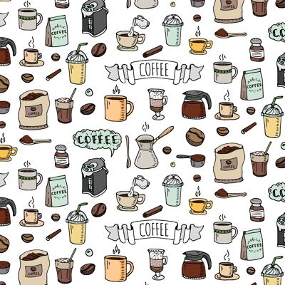 Tischsets I Platzsets abwaschbar - Kaffee Doodles