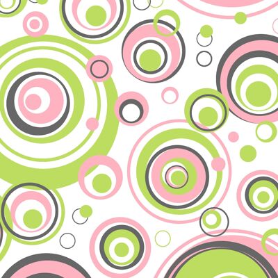 Placemats I Washable placemats - green-pink circles