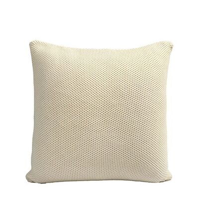 knitted cotton pillow - coconut milk