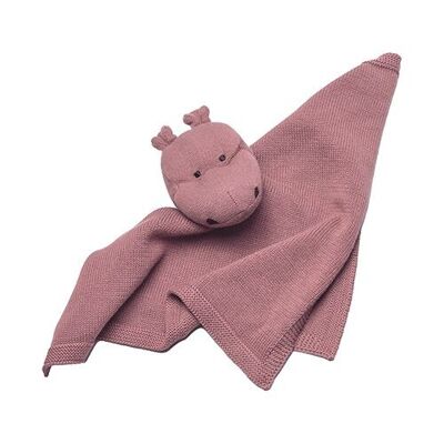 knitted cuddle cloth - baby hippo