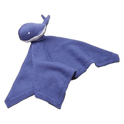knitted cuddle cloth - baby whale