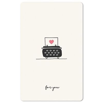 Postal Lunacard *Máquina de escribir corazón