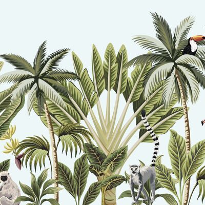 Placemats I Washable placemats - tropical palms and exotic animals