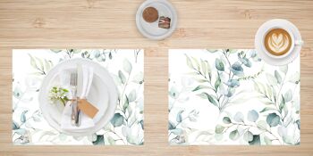Sets de table I sets de table lavables - aquarelle eucalyptus 3