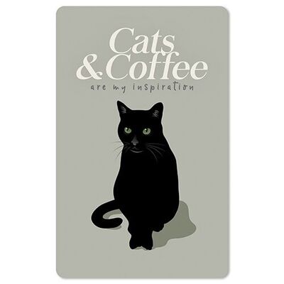 Postal Lunacard *Gatos y café