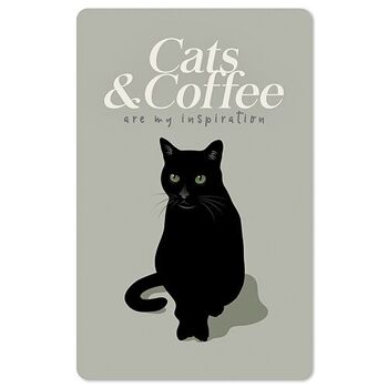 Carte postale Lunacard *Chats et café