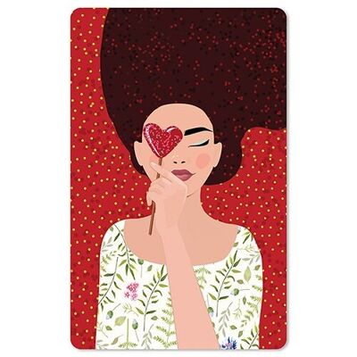 Lunacard postcard *Lady on red
