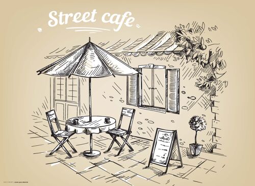 Tischsets I Platzsets abwaschbar - Street Cafe Grafik