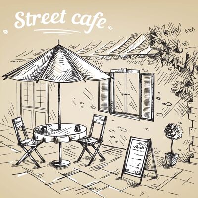 Placemats I placemats washable - Street Cafe graphics
