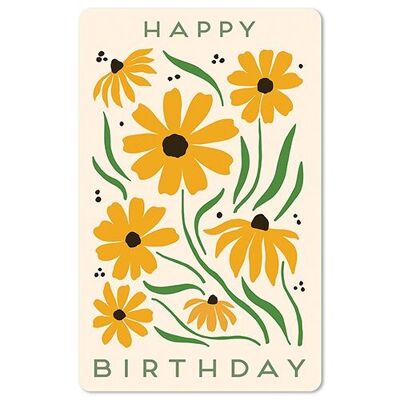 Carte postale Lunacard *Joyeux anniversaire fleuri