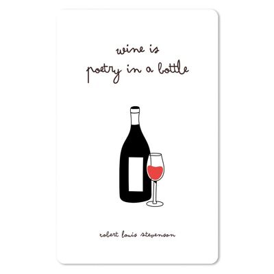 Postal Lunacard *El vino es poesía en una botella