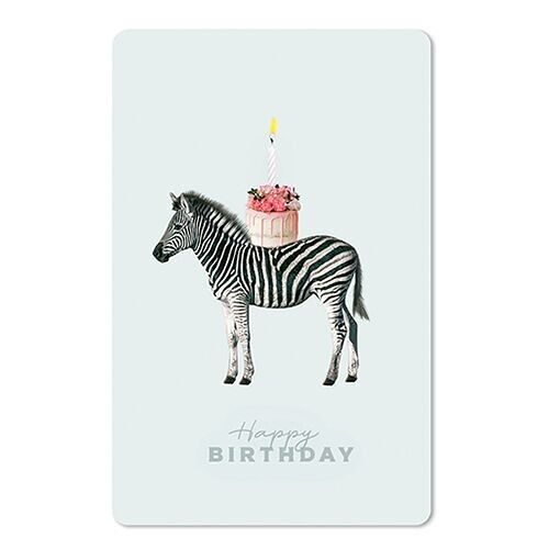 Lunacard Postkarte *Birthday Zebra
