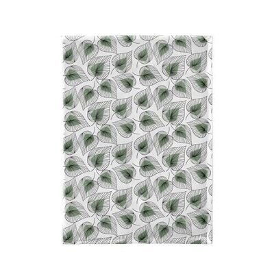 Organic kitchen towel - Line art leaves