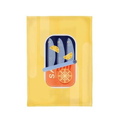 Organic kitchen towel - sardines for dinner