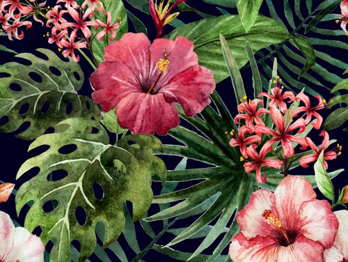 Tischsets | Platzsets abwaschbar - Tropische Hibiskus Blüten