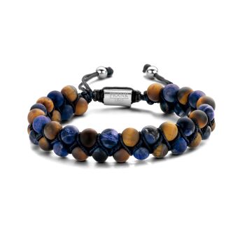 Bracelet de perles tissées bleues audacieuses 1