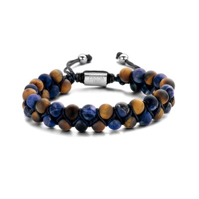 Bracelet de perles tissées bleues audacieuses