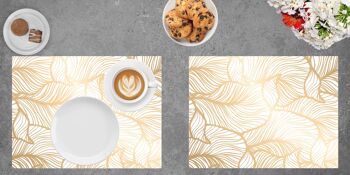 Napperons | Sets de table lavables - feuilles d'or 2