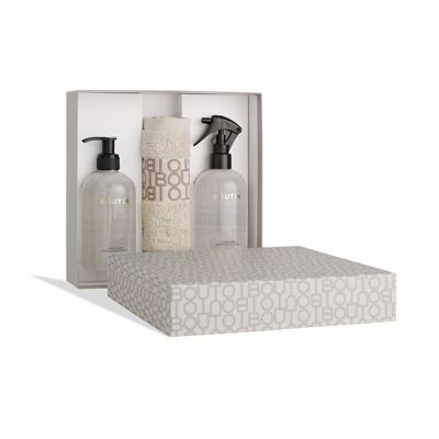 Confezione regalo Armonia - Neroli Rinfrescante - Sapone mani 300ml + Spray ambiente 300ml + Asciugamano ospite