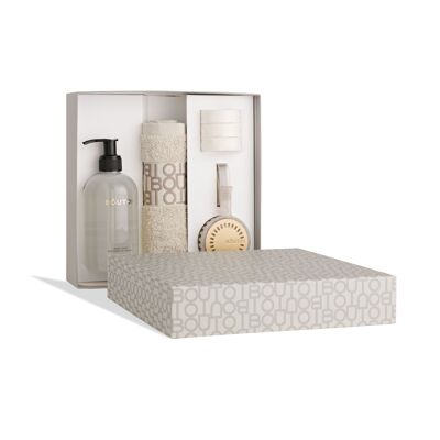 Caja regalo Refresh - Neroli Refrescante - Jabón de manos 300ml + Porta WC + 4 bloques aromáticos + Toalla de invitados